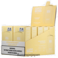FLUM 電子 煙 - FLUM PEBBLES 6000パフ 10パック ストロベリーココナッツ 288N6L73